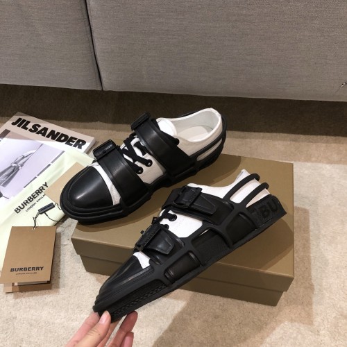 Burberry Mens Shoes Cotton and Leather Webb Sneakers