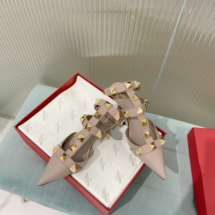 Valentino Women Shoes Mule Flip Flop Sandals ROMAN STUD CALFSKIN PUMP 40 MM with Original Box