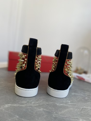 Christian Louboutin Mens Shoes Luxury Brand Red Bottom Design Louis Junior Spikes Flat with Original Box CL sneakers