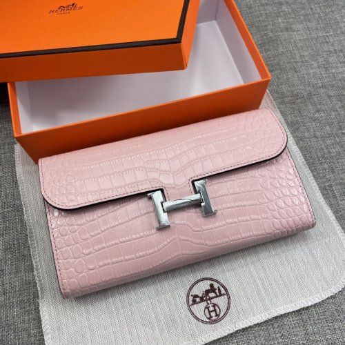 Hermes Womens Mens Wallets Purse Constance Clutch Leather Design Coin Bag with Original Box