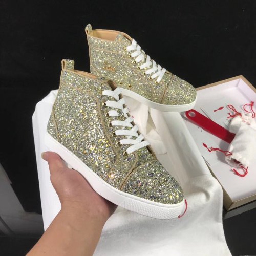 Christian Louboutin Mens Shoes Luxury Brand Red Bottom Design Louis Junior Spikes Flat with Original Box CL sneakers