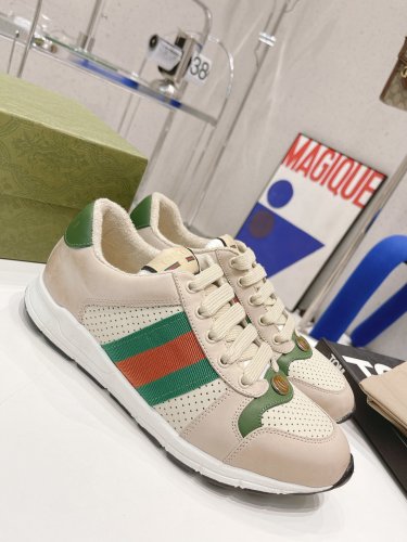 Gucci Womens Shoes Casual Shoes Design Luxury Brand Leather Sneakers with Original Box