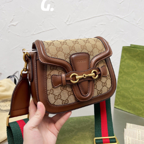 Gucci Womens Bags Shoulder Messenger Bag Luxury Brand Gucci Horsebit mini bag 384821 with Original Box