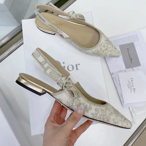 Dior Women Shoes Pumps Luxury Design Fashion Type High Heel Shoes for Wedding Style J'ADIOR SLINGBACK PUMP Cotton Embroidery with Micro Houndstooth Motif with Original Box