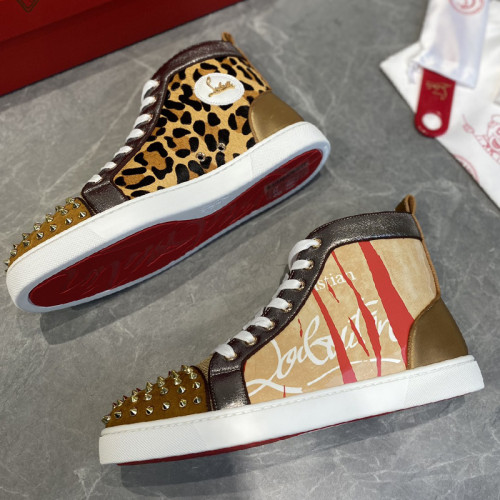 Christian Louboutin Mens Shoes Luxury Brand Red Bottom Design Louis Junior Spikes Flat with Original Box CL sneakers