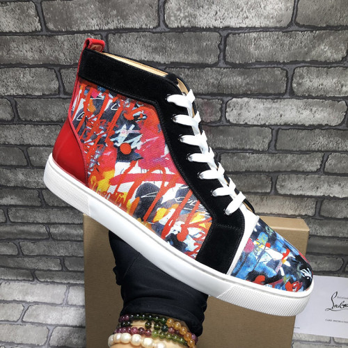 Christian Louboutin Mens Shoes Luxury Brand Red Bottom Design Louis Junior Spikes Flat with Original Box CL sneakers