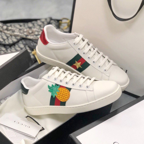 Gucci Womens Shoes Fashion Sneakers Lace-Up Luxury Brand Women's Ace Embroidered Sneaker with Original Box