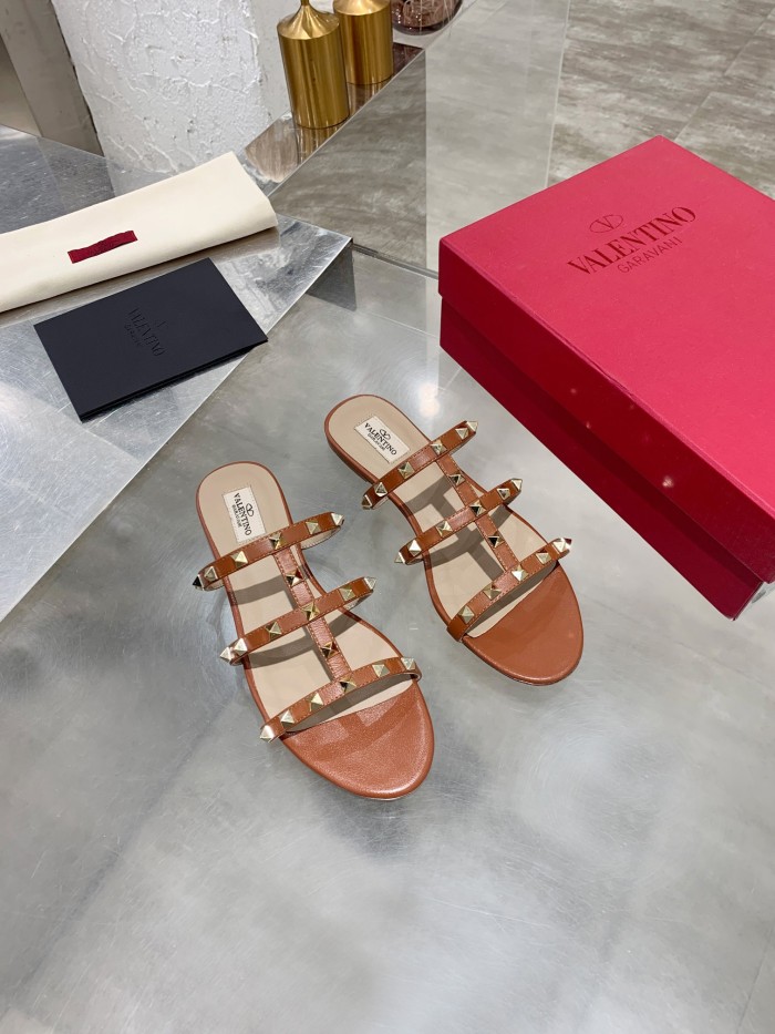 Valentino Women Shoes Mule Flip Flop Sandals ROMAN STUD SLIDE SANDAL IN QUILTED NAPPA with Original Box Luxury Brand