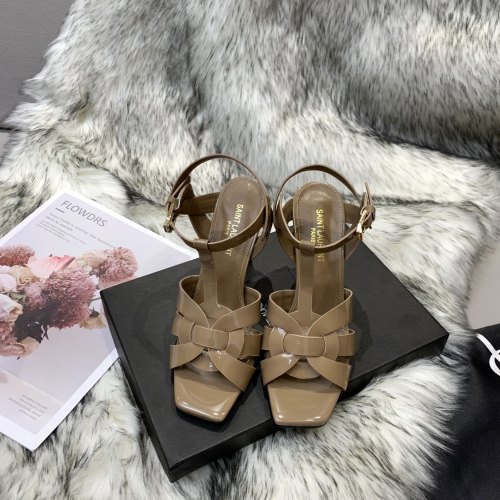 Saint Laurent YSL Womens Shoes TRIBUTE SANDALS IN PATENT LEATHER 10cm