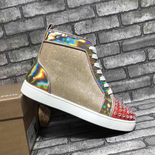 Christian Louboutin Mens Shoes Luxury Brand Red Bottom Design Louis Junior Spikes Flat with Original Box CL sneakers