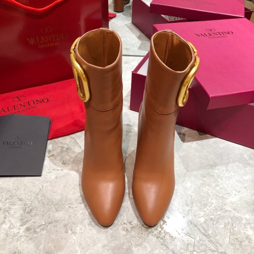 Valentino Garavani Women Fashion Ankle Boots Luxury Brand Vlogo Signature Calfskin Combat Boot with Original Box