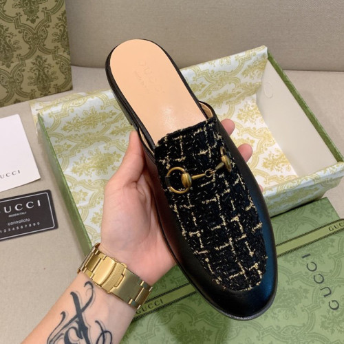 Gucci Womens Shoes Slippers Slides Casual Design Luxury Brand Leather Princetown leather slipper with Original Box