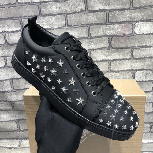 Christian Louboutin Mens Shoes Luxury Brand Red Bottom Design Louis Junior Spikes Flat with Original Box CL sneakers