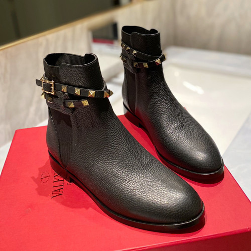Valentino Garavani Women Fashion Ankle Boots Luxury Brand Vlogo Signature Calfskin Combat Boot with Original Box
