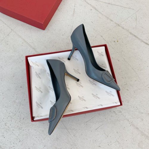 Valentino Women Shoes Mule Flip Flop Sandals VLOGO SIGNATURE CALFSKIN PUMP 80MM Luxury Brand with Original Box