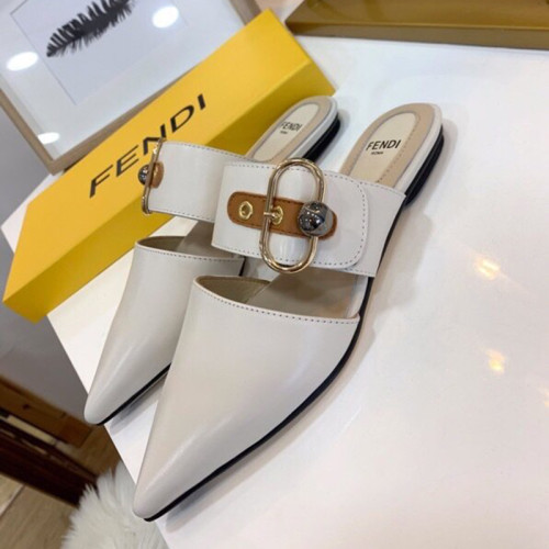 Fendi Womens Shoes SLINGBACKS Leather Slingbacks