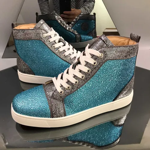 Christian Louboutin Mens Shoes Luxury Brand Red Bottom Design Louis Junior Spikes Flat with Original Box CL sneakers