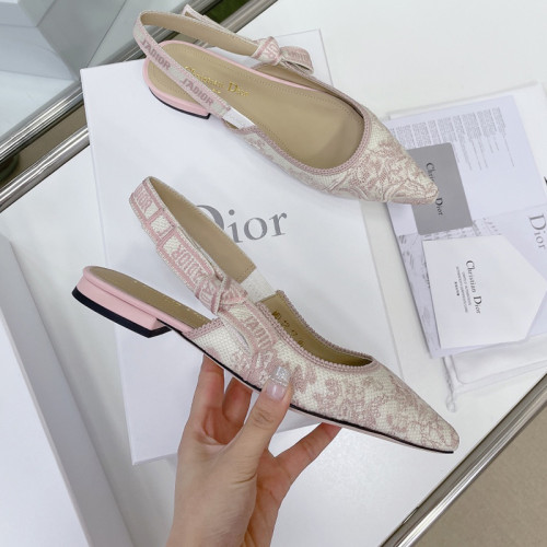 Dior Women Shoes Pumps Luxury Design Fashion Type High Heel Shoes for Wedding Style J'ADIOR SLINGBACK PUMP Cotton Embroidery with Micro Houndstooth Motif with Original Box