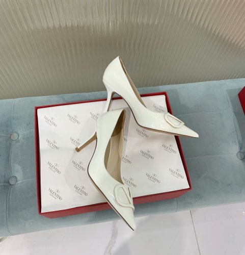Valentino Women Shoes Mule Flip Flop Sandals VLOGO SIGNATURE CALFSKIN PUMP 80MM Luxury Brand with Original Box