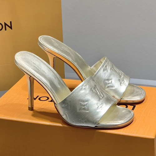 Louis Vuitton Womens Shoes Pumps Sandals Leather Design Luxury Brand Fashion Sandals with Original Box 10cm Heel