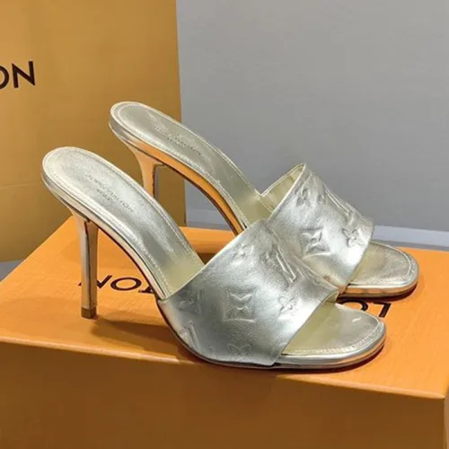 Louis Vuitton Womens Shoes Pumps Sandals Leather Design Luxury Brand Fashion Sandals with Original Box 10cm Heel