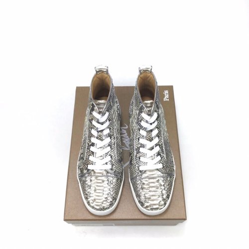 Christian Louboutin Mens Shoes Luxury Brand Red Bottom Design Louis Junior Spikes Flat with Original Box CL sneakers