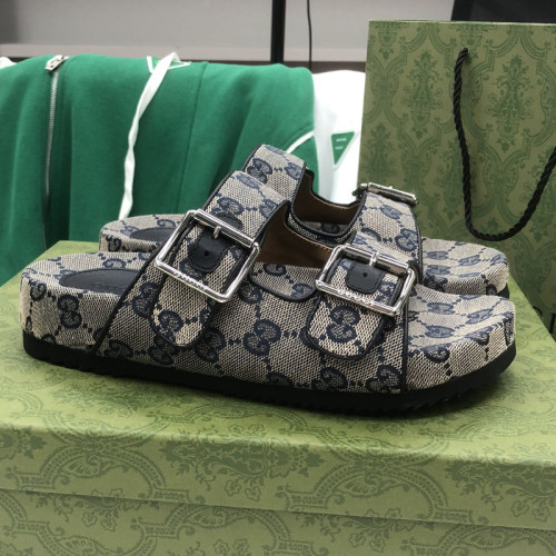 Gucci Mens Shoes Flat Sandals Slippers Luxury Brand Men's slide sandal with straps with Original Box 698705 2HK60 4061