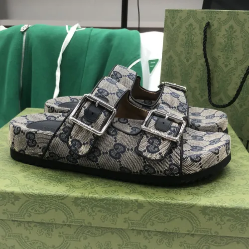 Gucci Mens Shoes Flat Sandals Slippers Luxury Brand Men's slide sandal with straps with Original Box 698705 2HK60 4061