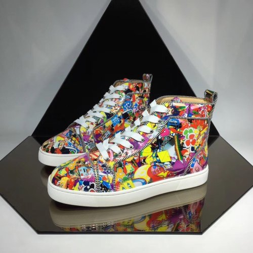 Christian Louboutin Mens Shoes Luxury Brand Red Bottom Design Louis Junior Spikes Flat with Original Box CL sneakers