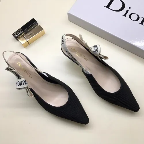 Dior Women Shoes Luxury Design Fashion Type High Heel Shoes for Wedding Style J'ADIOR SLINGBACK PUMP Black Technical Fabric KCC200TFL_S900