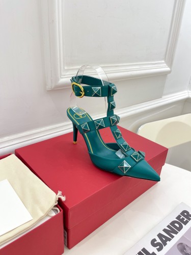 Valentino Women Shoes Mule Flip Flop Sandals ROMAN STUD SLIDE SANDAL IN QUILTED NAPPA with Original Box Luxury Brand 8cm Heel Design