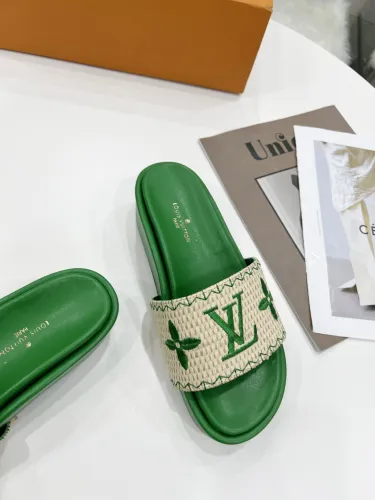 Louis Vuitton Womens Shoes Sandals Slippers Luxury Brand Louis Vuitton JUMBO FLATFORM MULE with Original Box 1A9QYY