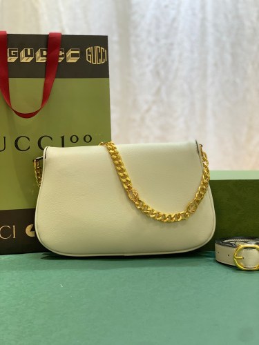 Gucci Womens Bags Shoulder Messenger Bag Luxury Brand Gucci Blondie shoulder bag in white leather with Original Box 699268 UXX0G 9022