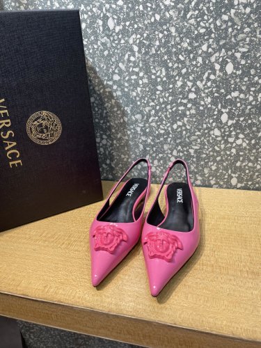 Versace Brand Womens Sandals Shoes Pumps Leather Big Size LA MEDUSA LEATHER PUMPS Design Luxury Brand Sandals for Women