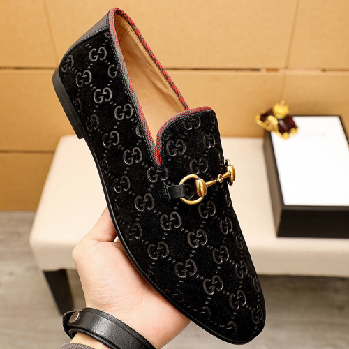 Gucci Mens Shoes Leather Design Luxury Brand Business Dress Shoes for Men with Original Box