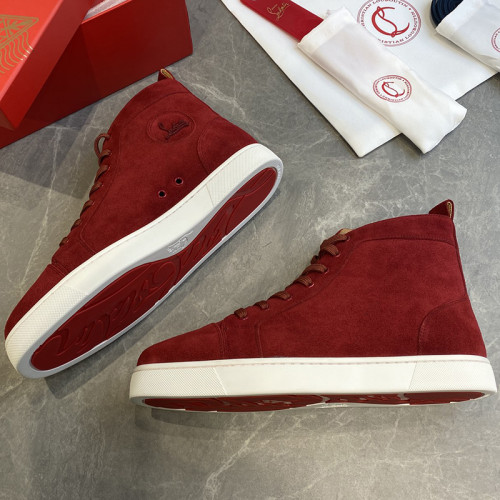Christian Louboutin Mens Shoes Luxury Brand Red Bottom Design Louis Junior Spikes Flat with Original Box CL sneakers