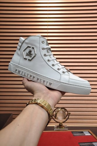 Philipp Plein Men Shoes Sneakers High Top Sneaker Fashion Design Luxury Brand Ankle Boots with Original Box