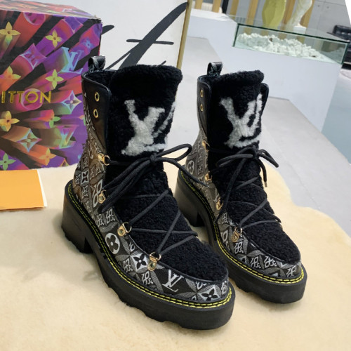 Louis Vuitton Women Shoes Boots Luxury Brand LV BEAUBOURG ANKLE BOOT with Original Box