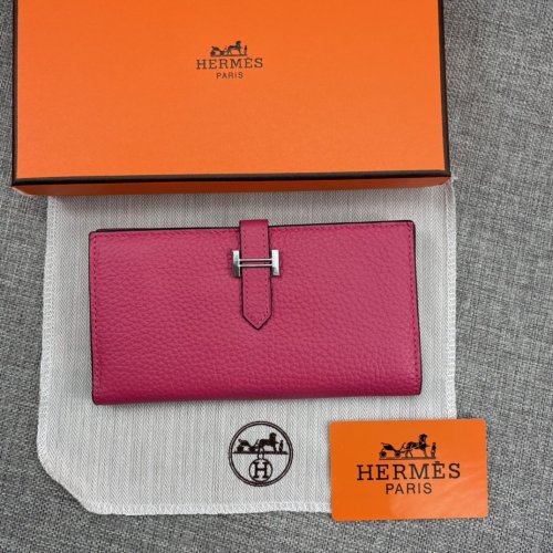 Hermes Womens Mens Wallets Purse Long Clutch Leather Design Coin Bag with Original Box