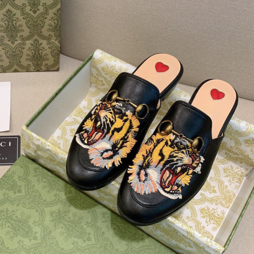 Gucci Womens Shoes Slippers Slides Casual Design Luxury Brand Leather Princetown leather slipper with Original Box