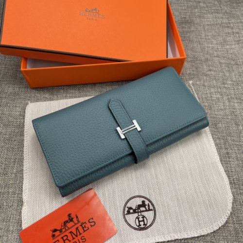 Hermes Womens Mens Wallets Purse Long Clutch Leather Design Coin Bag with Original Box