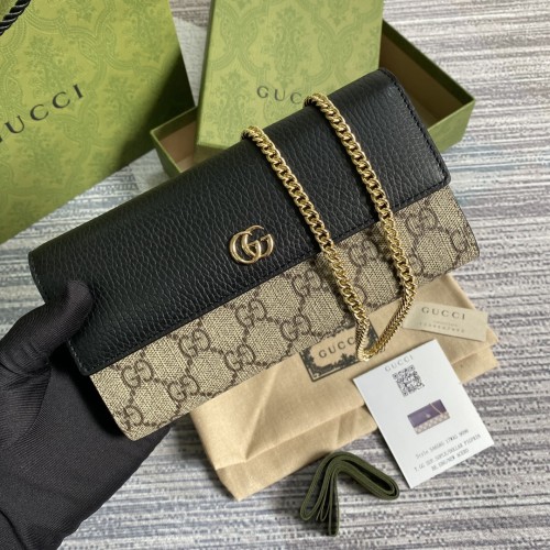 Gucci Womens Mens Bags Wallets Luxury Brand GG Marmont chain wallet with Original Box 546585 17WAG 1283