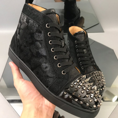 Christian Louboutin Mens Shoes Luxury Brand Red Bottom Design Louis Junior Spikes Flat with Original Box CL sneakers