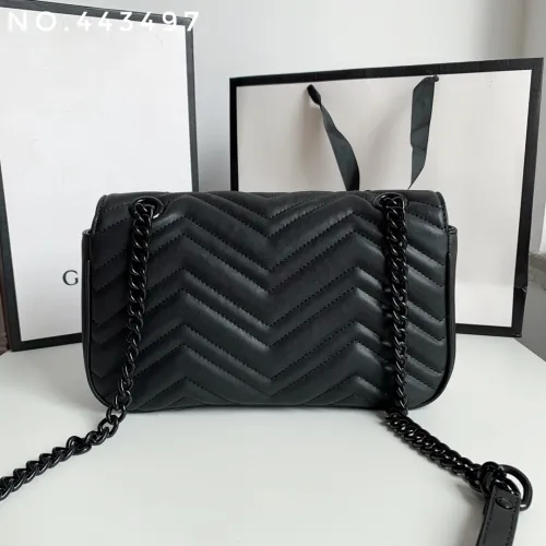Gucci Womens Bags Shoulder Messenger Bag Luxury Brand Gucci GG Marmont matelassé small bag with Original Box 443497 DTDIT 9022