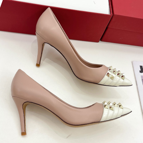 Valentino Womens Shoes ROCKSTUD SLINGBACK PUMP WITH SCULPTED HEEL IN KIDSKIN with Original Box 8cm Heel Design