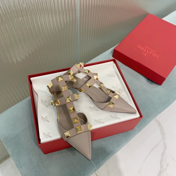 Valentino Women Shoes Mule Flip Flop Sandals ROMAN STUD CALFSKIN PUMP 40 MM with Original Box