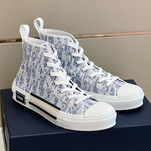 Dior Mens Shoes Sneakers Casual Luxury Brand B23 HIGH-TOP SNEAKER Dior Oblique Canvas with Original Box 3SH118ZMK_H761