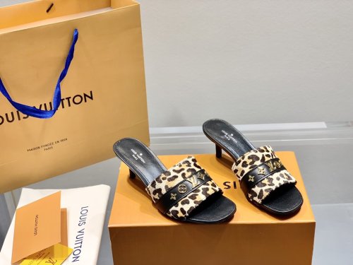 Louis Vuitton Womens Shoes Pumps Sandals Leather Design Luxury Brand Fashion Sandals with Original Box 5.5cm Heel