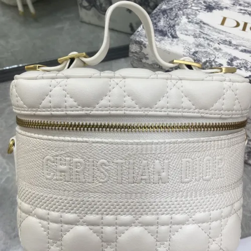 Dior Womens Bags Luxury Brand Fashion Small Diortravel Vanity Case White Cannage Lambskin with Original Box