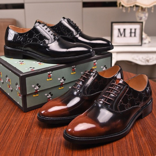Gucci Mens Shoes Leather Design Luxury Brand Business Dress Shoes for Men with Original Box